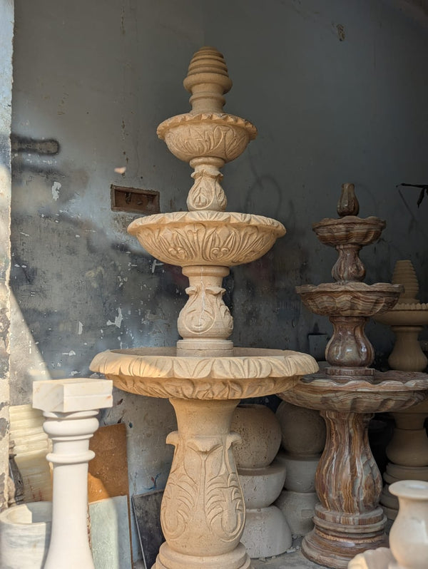 Tier Hand‑Carved Sandstone Garden Fountain